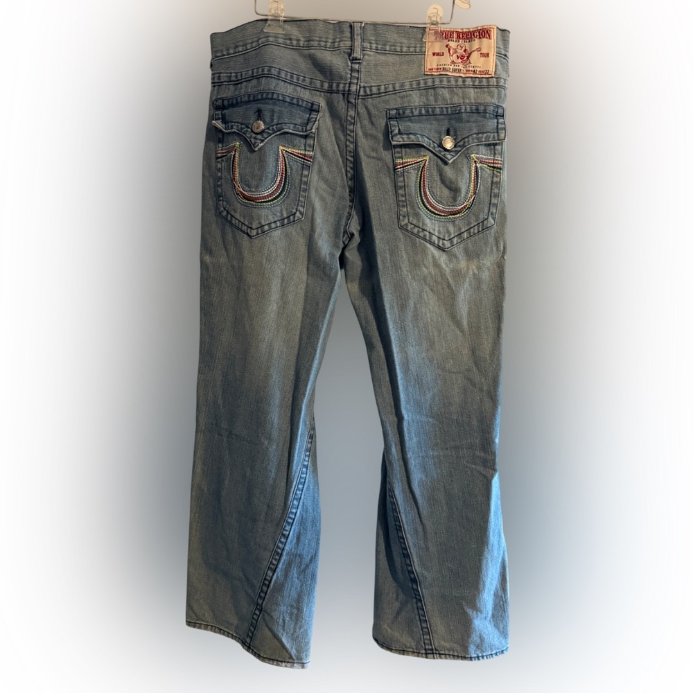 Vintage Y2K True Religion Men’s Billy Super T Baggy Horseshoe Pocket Jeans 42x32